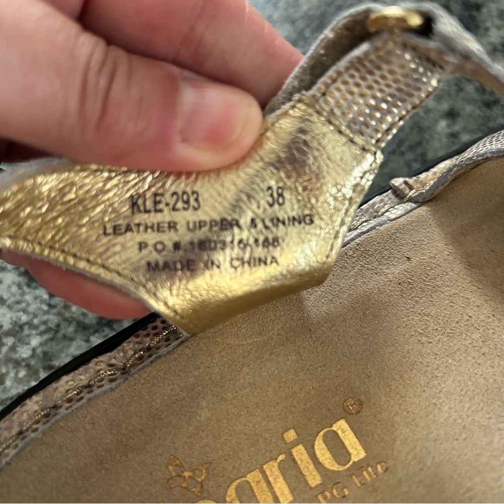 Alegria Klio Gold Sandals with Adjustable Straps and Cushioned Footbed - Picture 6 of 7